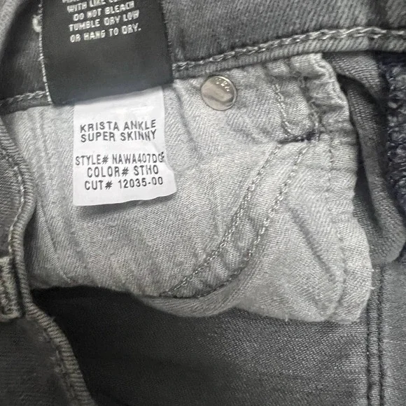 Hudson Krista Ankle Skinny Jeans Solid Gray Size 27 - Picture 9 of 12